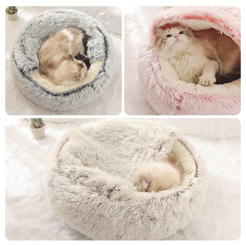 Plush Round Cat Bed