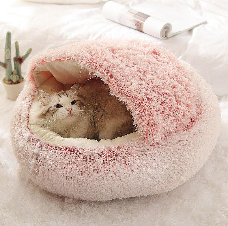 Plush Round Cat Bed