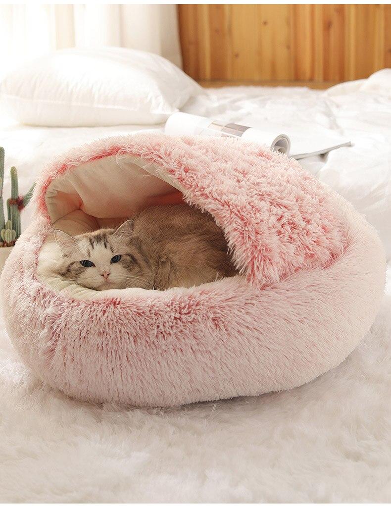 Plush Round Cat Bed