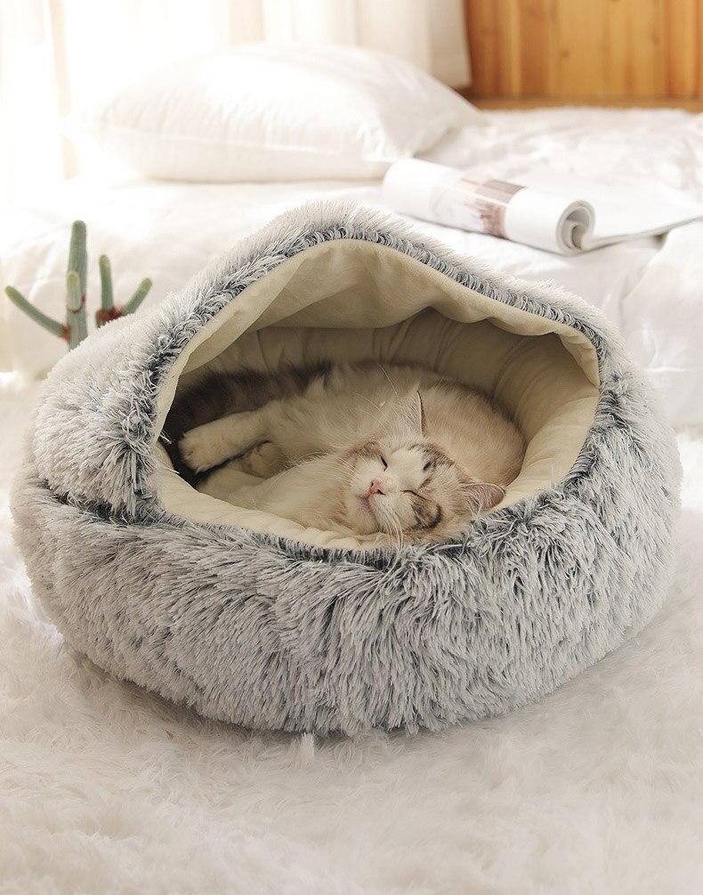 Plush Round Cat Bed