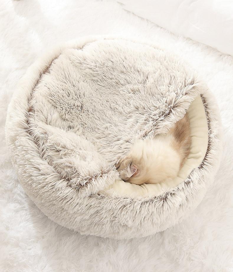 Plush Round Cat Bed