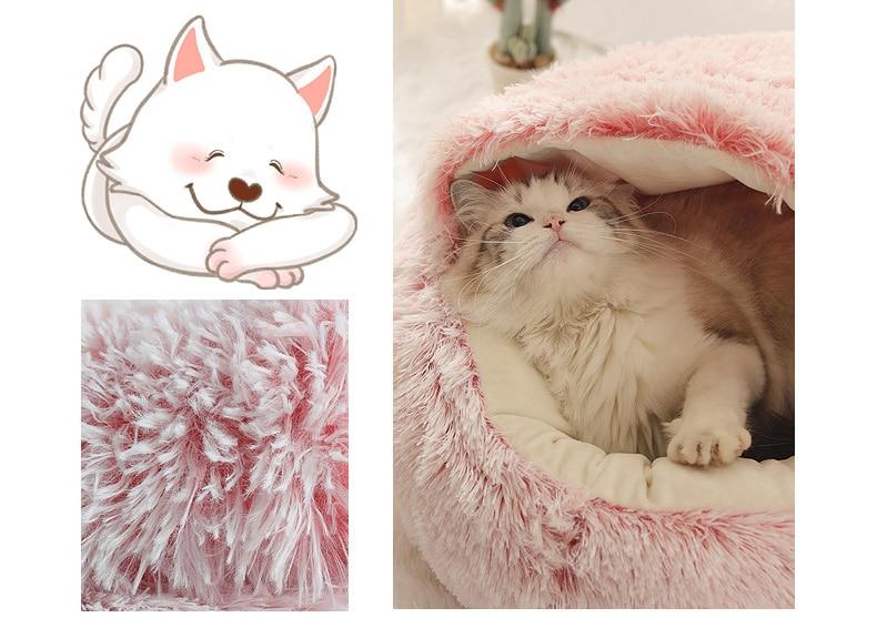 Plush Round Cat Bed