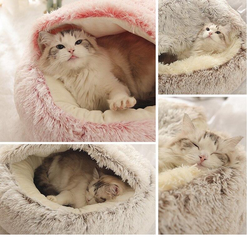 Plush Round Cat Bed