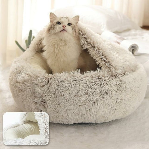 Plush Round Cat Bed