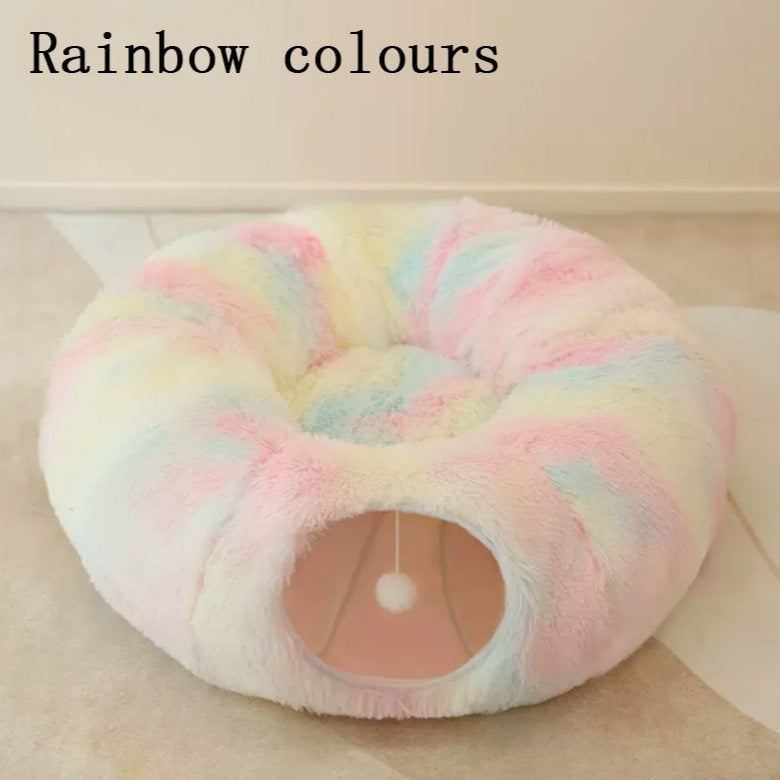 2-in-1 Round Cat Tunnel Bed | Cat Bed