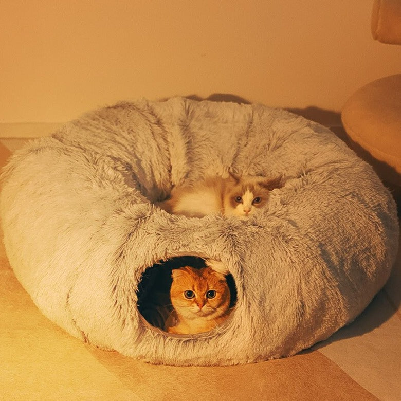 2-in-1 Round Cat Tunnel Bed | Cat Bed