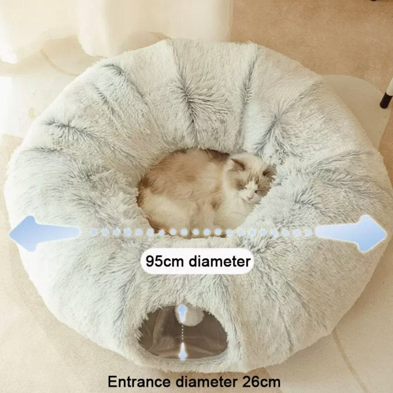 2-in-1 Round Cat Tunnel Bed | Cat Bed