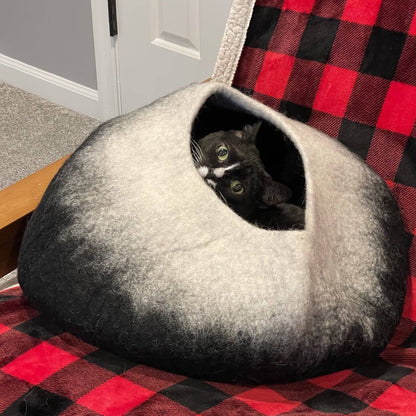 Charcoal & White Cat Cave