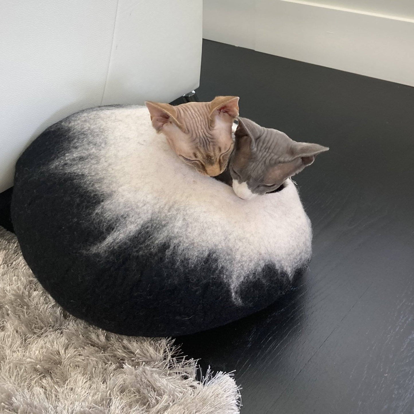 Charcoal & White Cat Cave