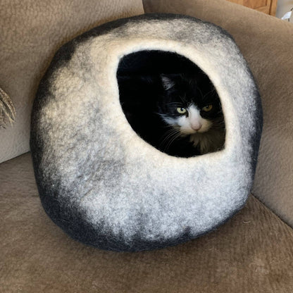 Charcoal & White Cat Cave