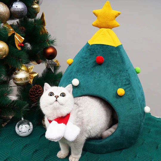 Christmas Tree Cat Bed