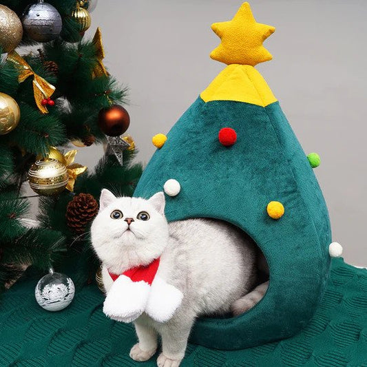 Christmas Tree Cat Bed