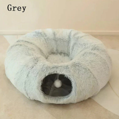 2-in-1 Round Cat Tunnel Bed | Cat Bed
