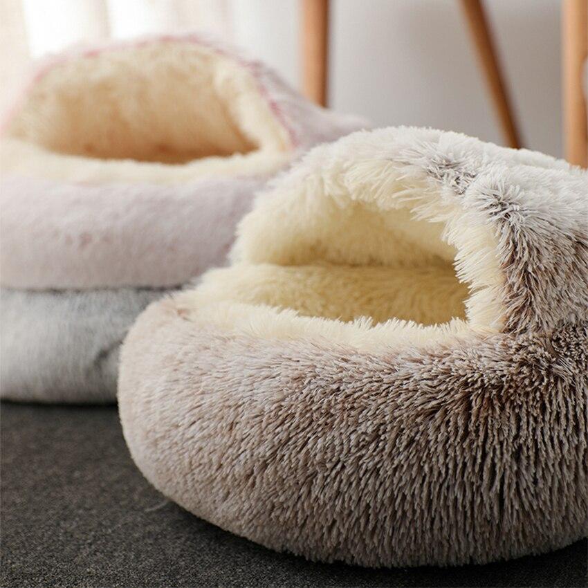 Plush Round Cat Bed