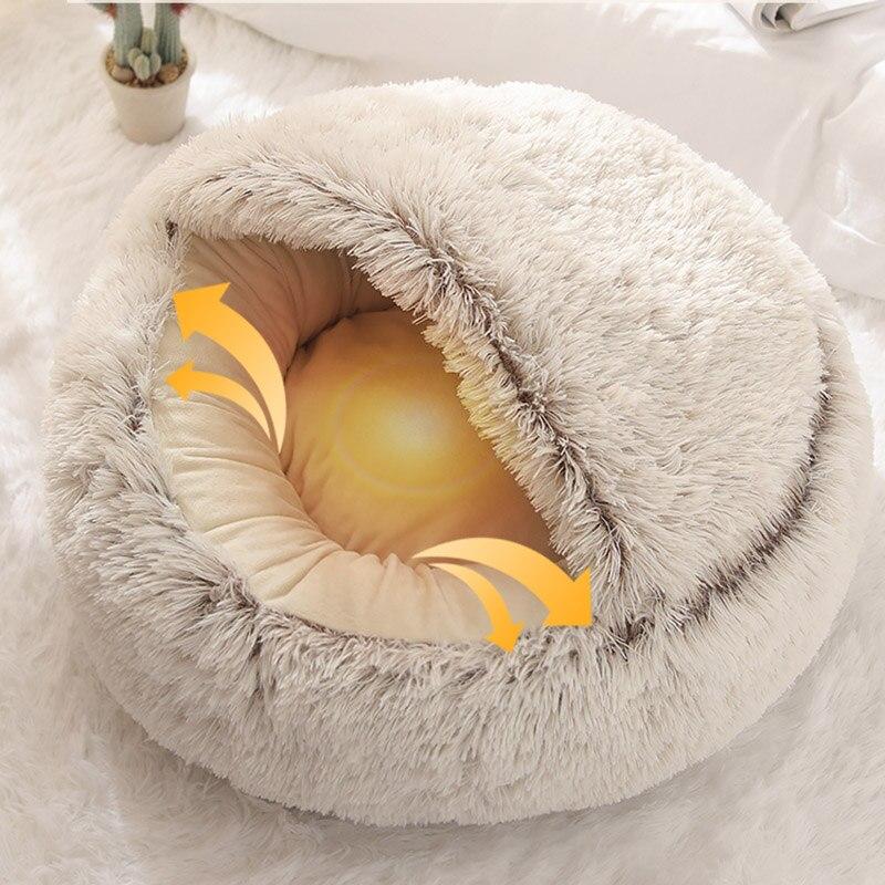 Plush Round Cat Bed