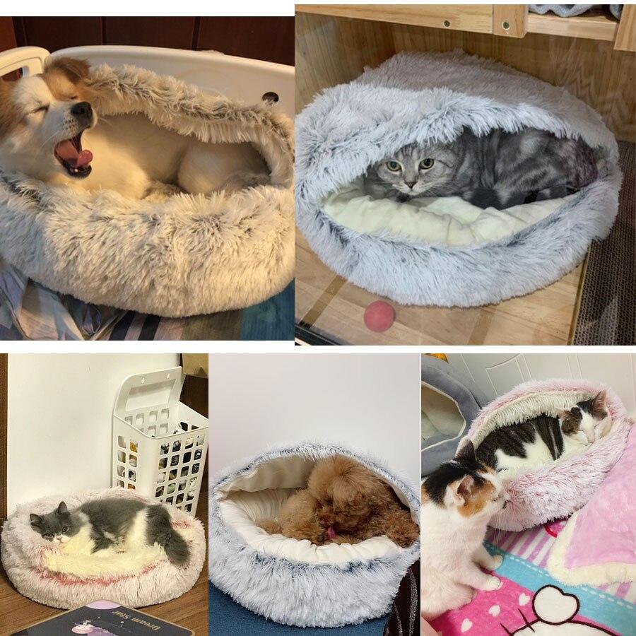Plush Round Cat Bed