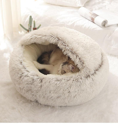 Plush Round Cat Bed