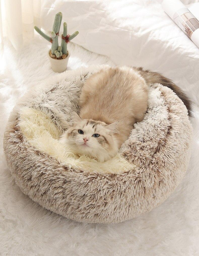 Plush Round Cat Bed