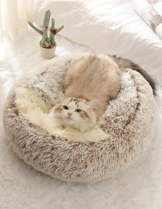 Plush Round Cat Bed