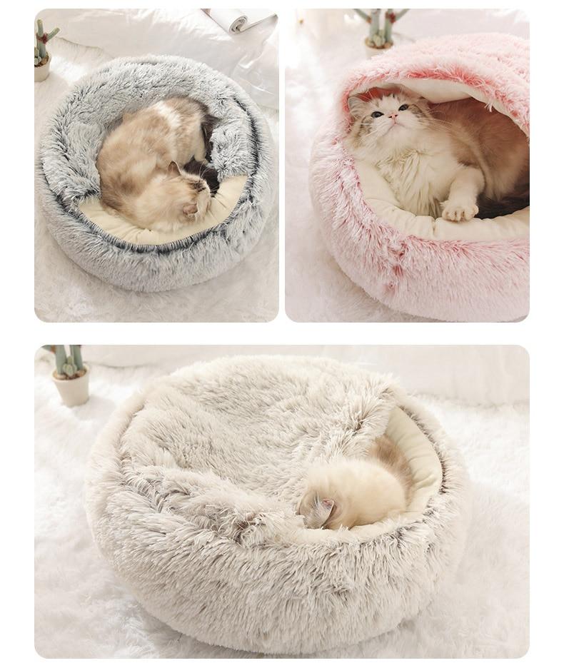 Plush Round Cat Bed