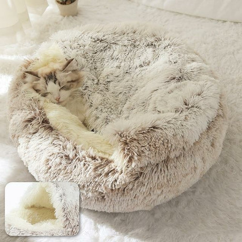 Plush Round Cat Bed